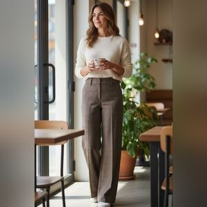 Star City Women's Wide Leg Plaid Pants - Gray